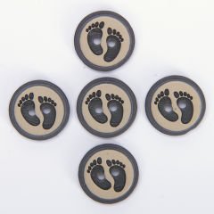 PATTERNED BUTTONS - 14 MM - 5 PCS FOOTPRINT