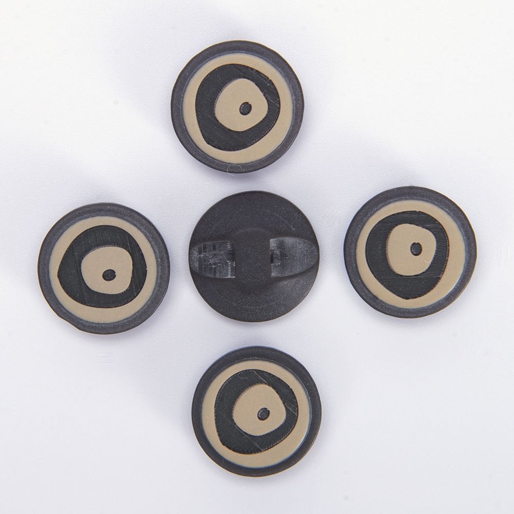 PATTERNED BUTTONS - 14 MM - 5 PCS EYE BEAD