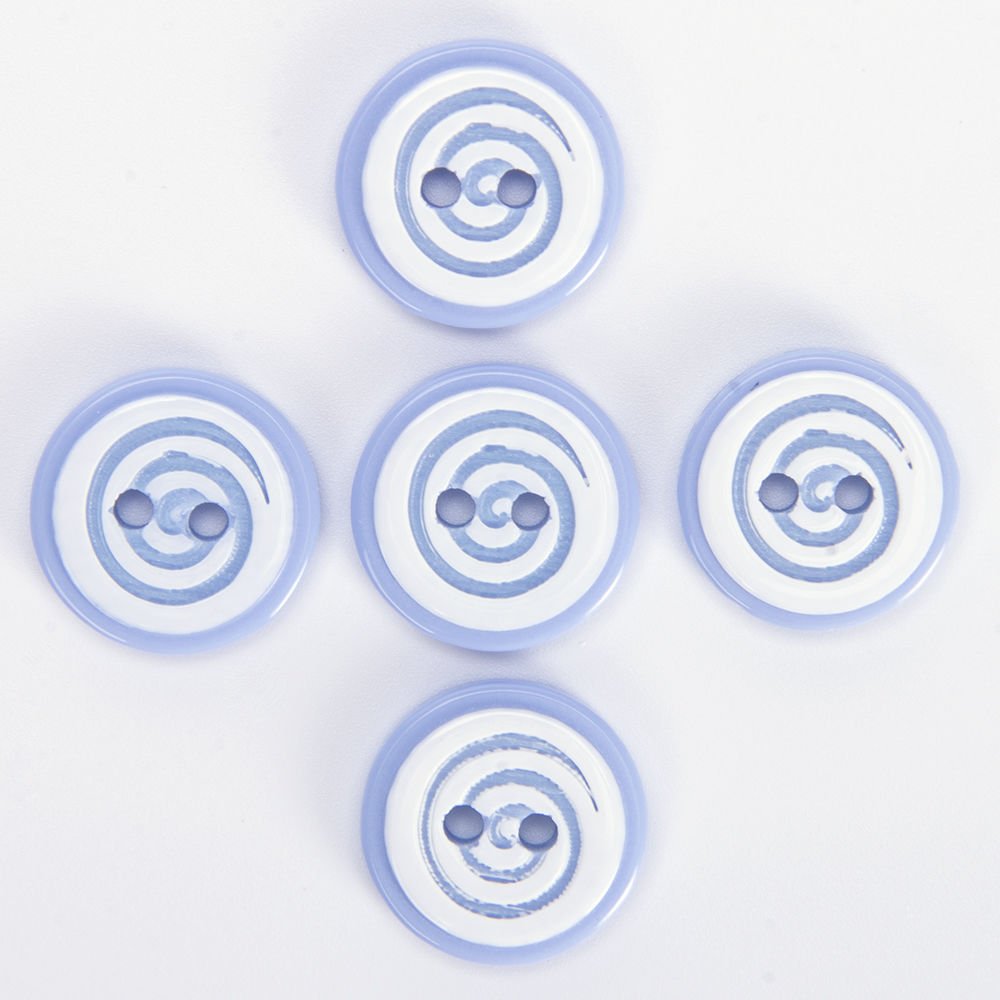 ROUND BABY BUTTONS - 14 MM - 5 PCS BLUE