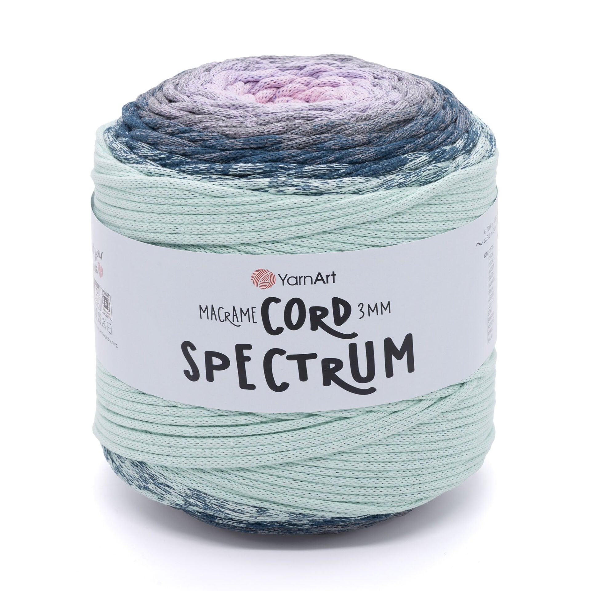 YARNART MACRAME CORD 3MM SPECTRUM - MACRAME CORD VARIEGATED - 4316