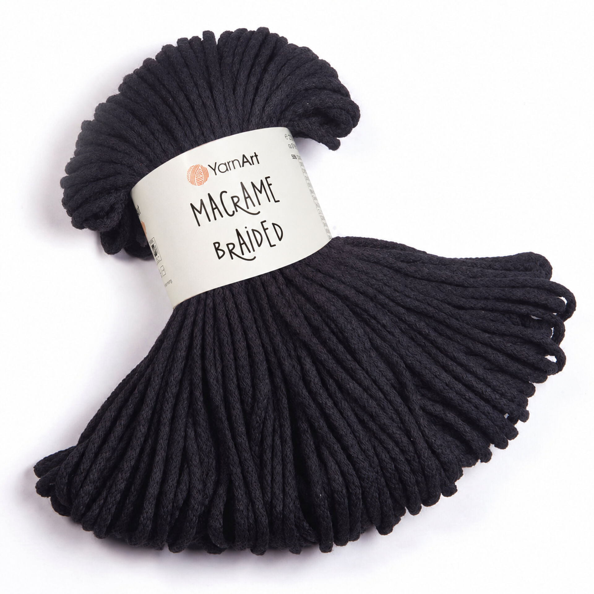 YARNART MACRAME BRAIDED - MACRAME CORD BLACK - 750