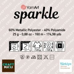 YARNART SPARKLE - KNITTING YARN RED - 1345