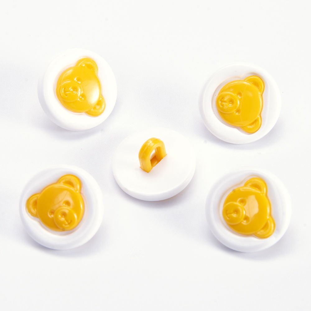 TEDDY BEAR BABY BUTTONS - 14 MM - 5 PCS YELLOW