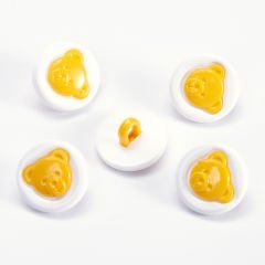 TEDDY BEAR BABY BUTTONS - 14 MM - 5 PCS YELLOW
