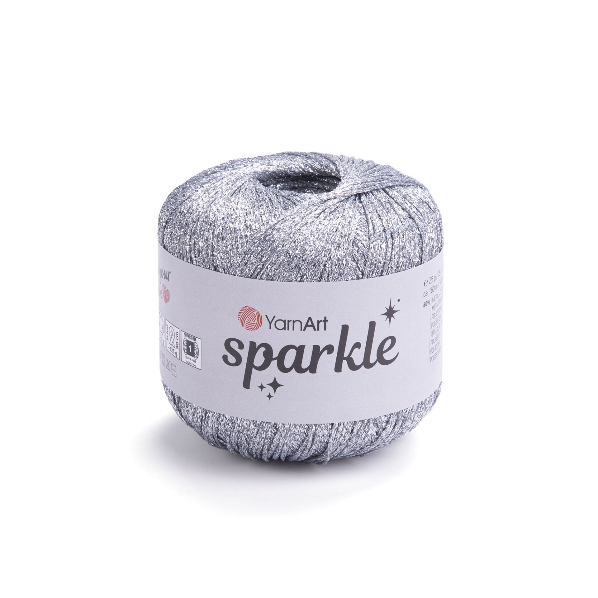 YARNART SPARKLE - KNITTING YARN GREY - 1300