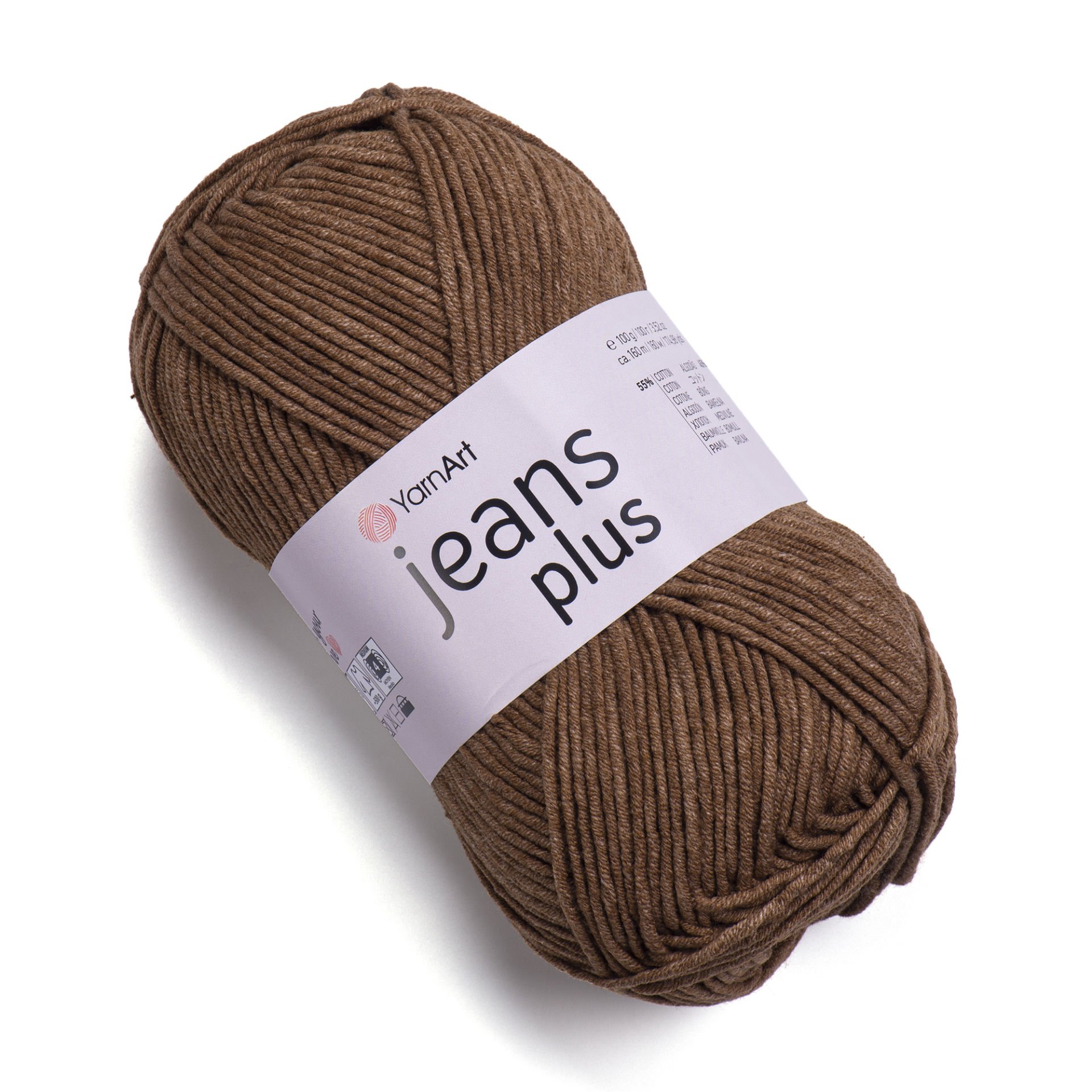 YARNART JEANS PLUS - KNITTING YARN BROWN - 40