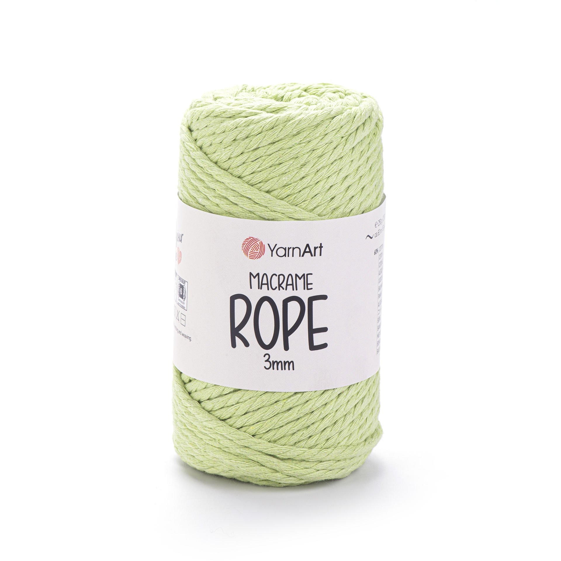 YARNART MACRAME ROPE 3 MM - MACRAME CORD PISTACHIO - 755