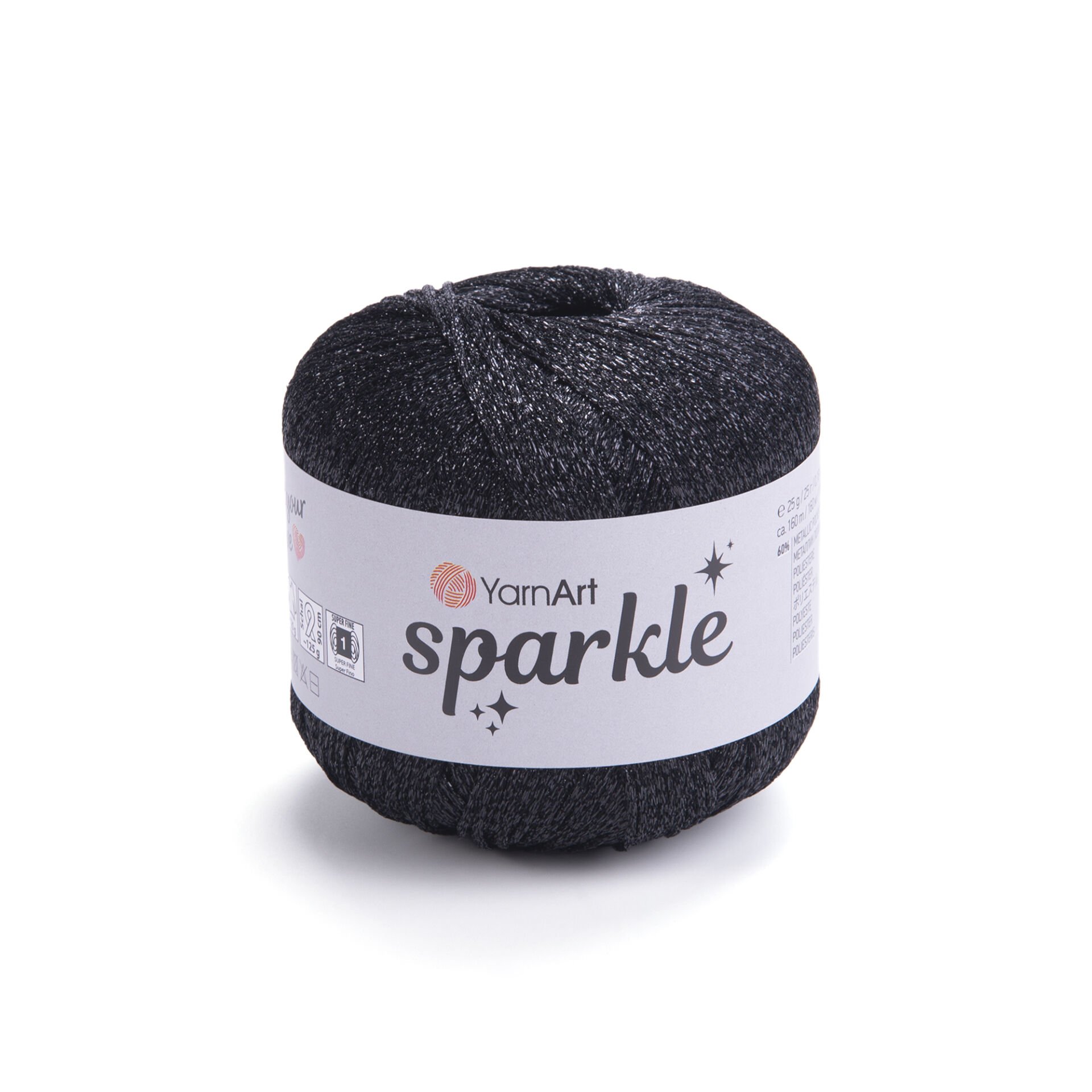 YARNART SPARKLE - KNITTING YARN BLACK - 1360