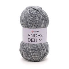 YARNART ANDES DENIM - KNITTING YARN GREY - 5103