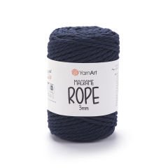 YARNART MACRAME ROPE 3 MM - MACRAME CORD NAVY - 784