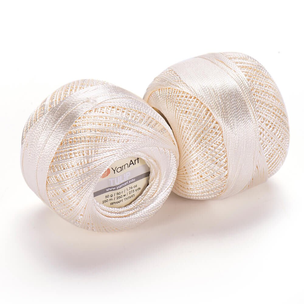 YARNART TULIP - SPARKLY LACE YARN OFF-WHITE - 402