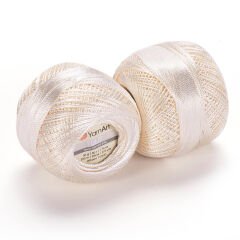 YARNART TULIP - SPARKLY LACE YARN OFF-WHITE - 402