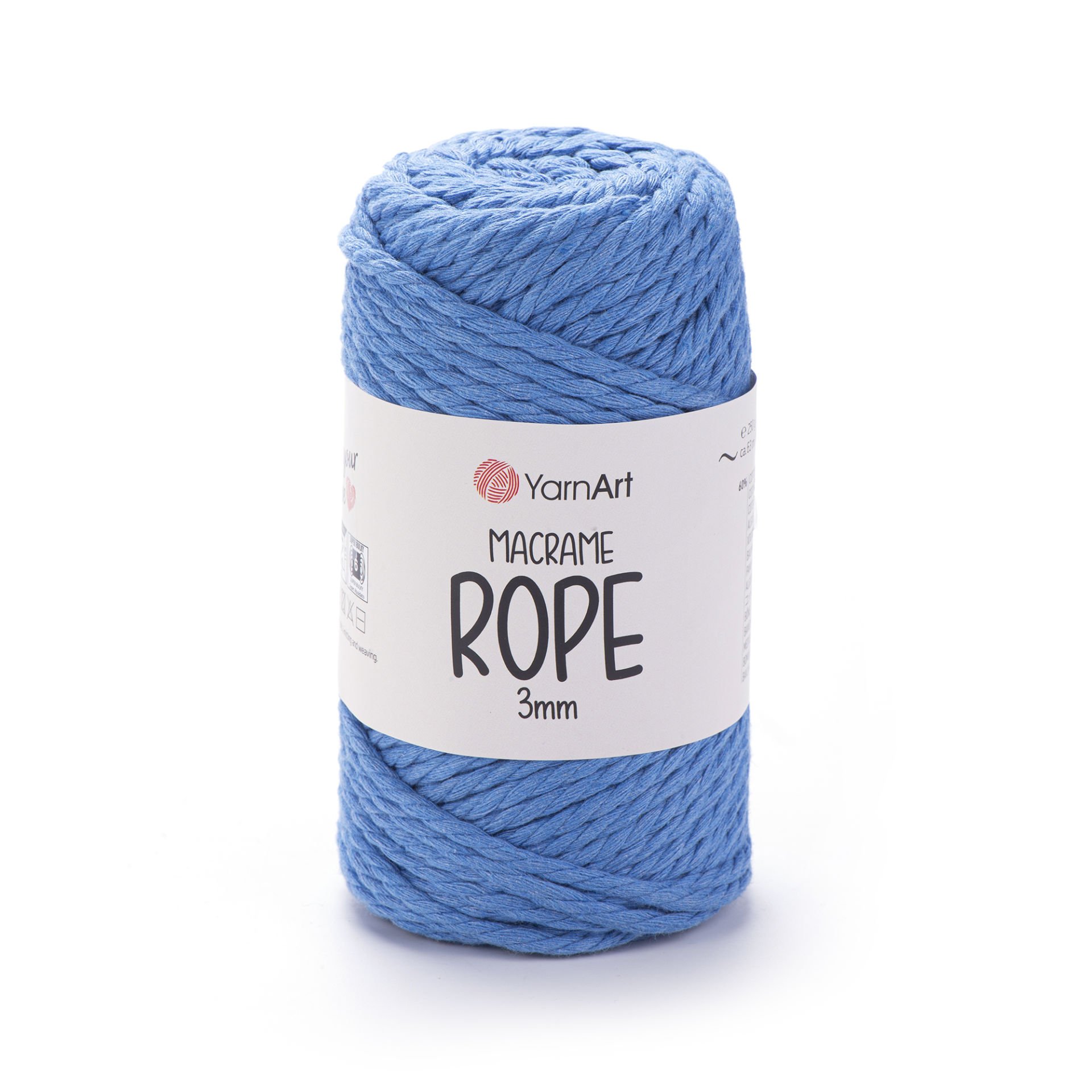 YARNART MACRAME ROPE 3 MM - MACRAME CORD DARK BLUE - 786