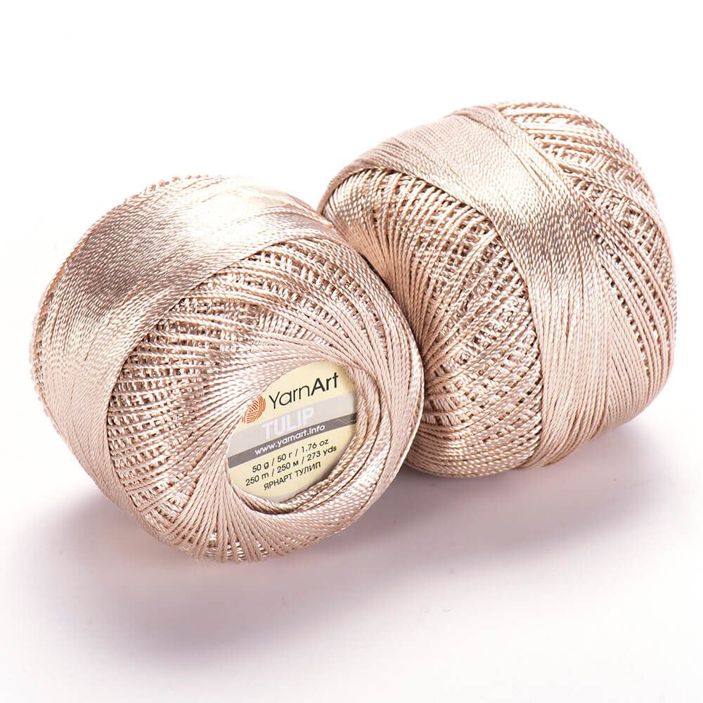 YARNART TULIP - SPARKLY LACE YARN CREAM - 404