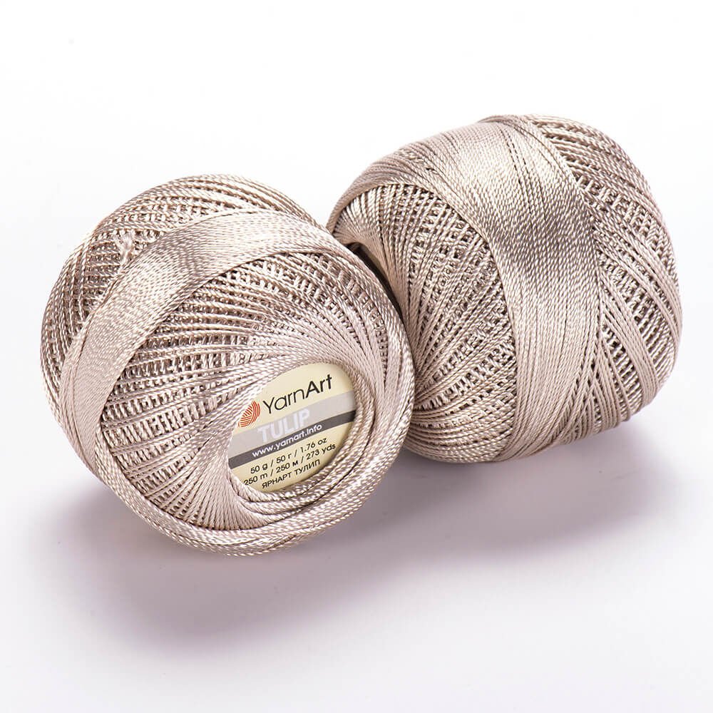 YARNART TULIP - SPARKLY LACE YARN DARK CREAM - 405
