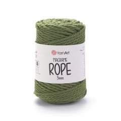 YARNART MACRAME ROPE 3 MM - MACRAME CORD OLIVE GREEN - 787