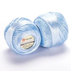 YARNART TULIP - SPARKLY LACE YARN BABY BLUE - 407