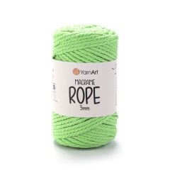 YARNART MACRAME ROPE 3 MM - MACRAME CORD GREEN - 802