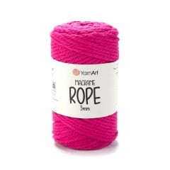 YARNART MACRAME ROPE 3 MM - MACRAME CORD NEON PINK - 803