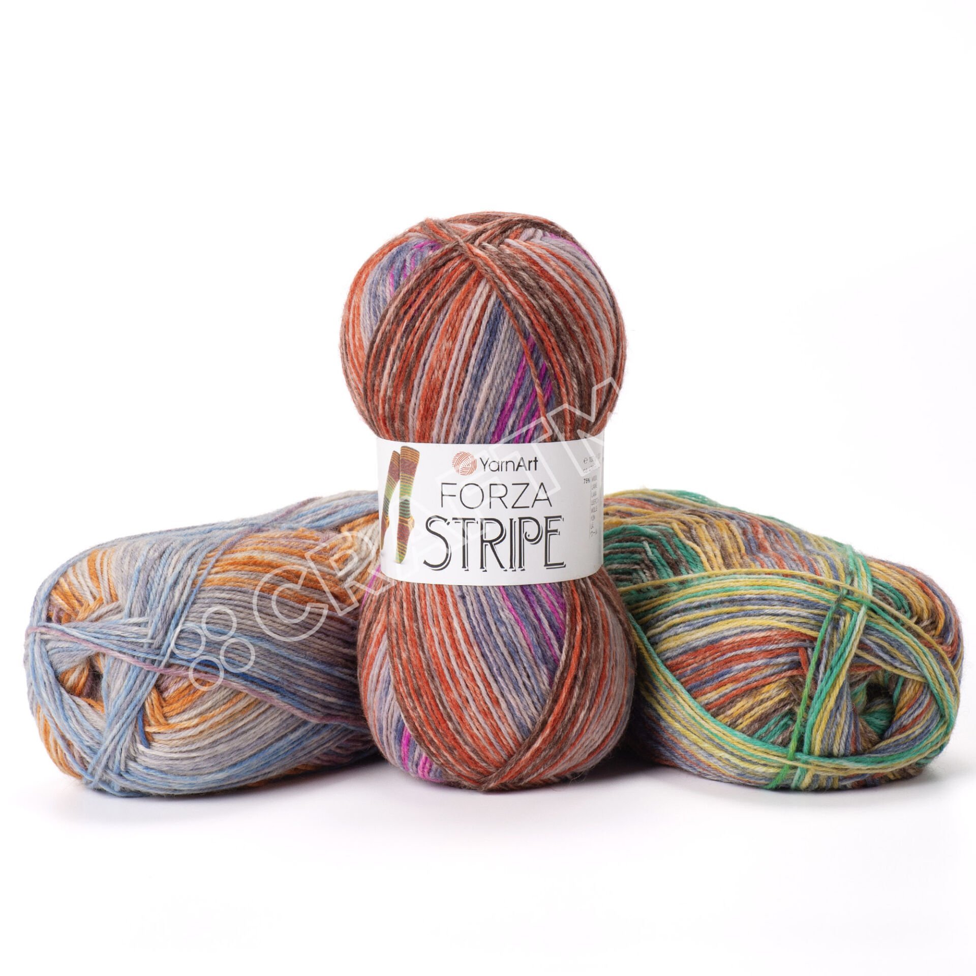 YARNART FORZA STRIPE - MULTICOLOR KNITTING YARN