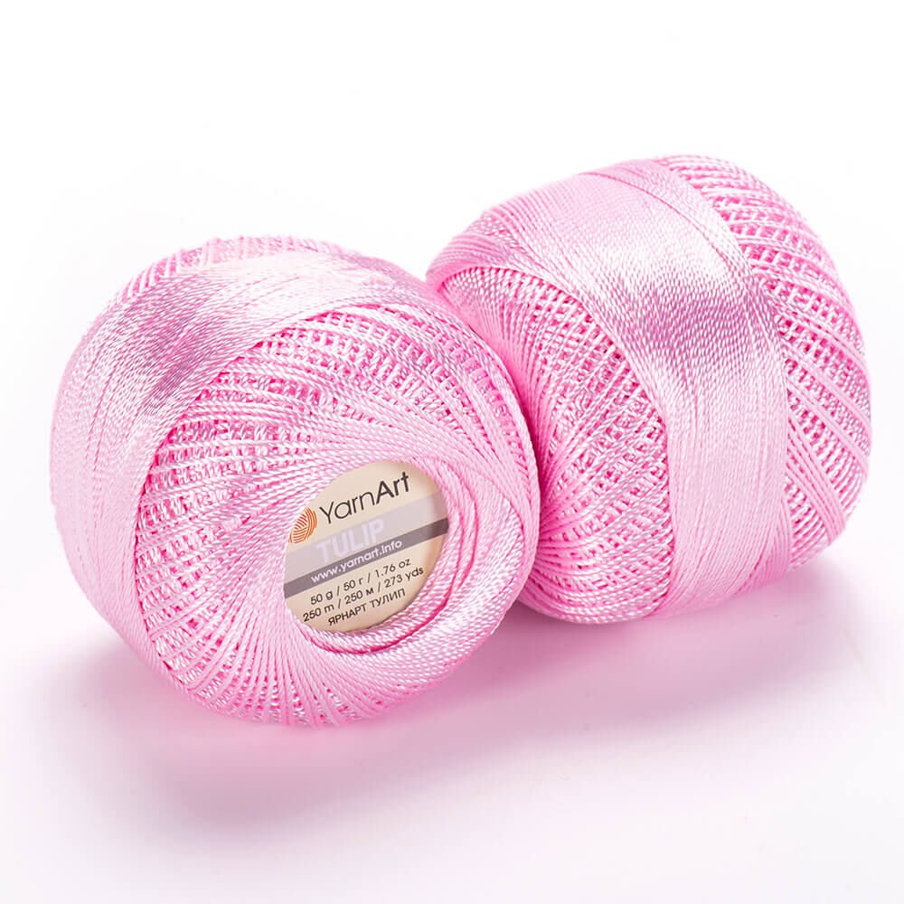 YARNART TULIP - SPARKLY LACE YARN CANDY PINK - 415