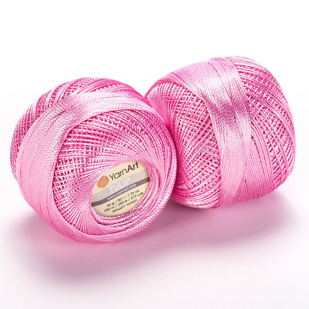 YARNART TULIP - SPARKLY LACE YARN PINK - 416