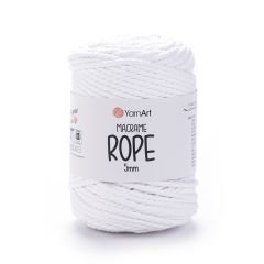 YARNART MACRAME ROPE 5 MM - MACRAME CORD WHITE - 751