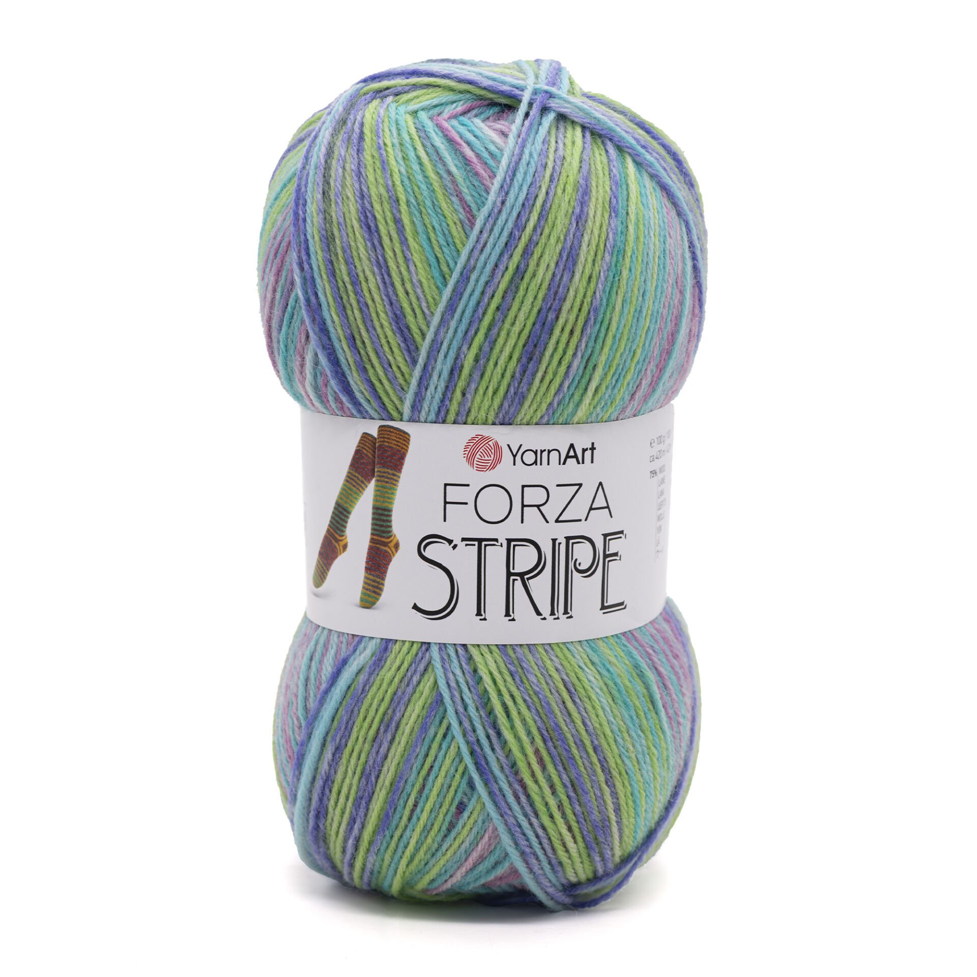 YARNART FORZA STRIPE - MULTICOLOR KNITTING YARN VARIEGATED - 2804