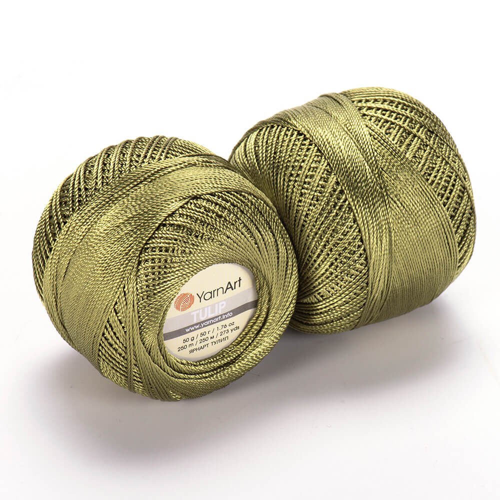 YARNART TULIP - SPARKLY LACE YARN RESEDA GREEN - 423
