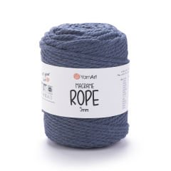 YARNART MACRAME ROPE 5 MM - MACRAME CORD DENIM BLUE - 761