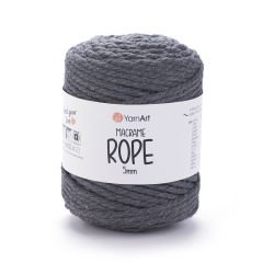 YARNART MACRAME ROPE 5 MM - MACRAME CORD GREY - 758