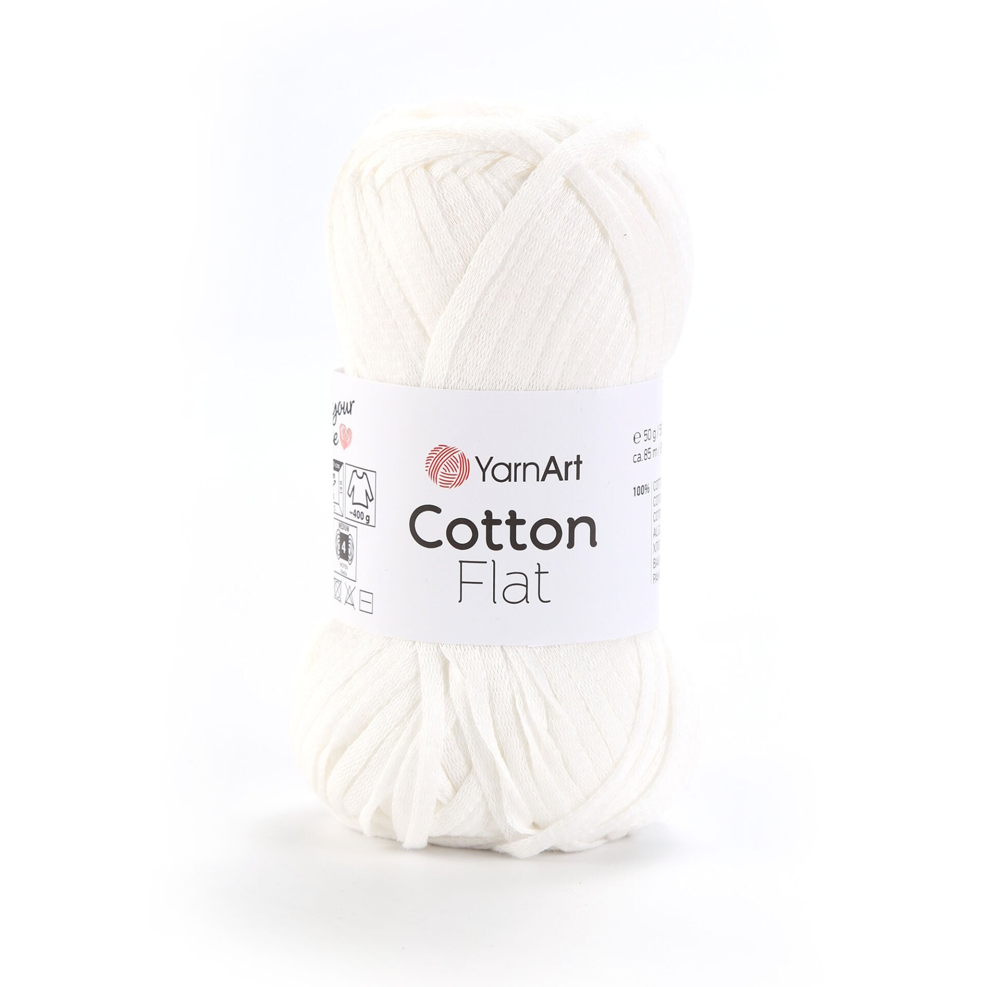 YARNART COTTON FLAT - KNITTING YARN WHITE - 6701
