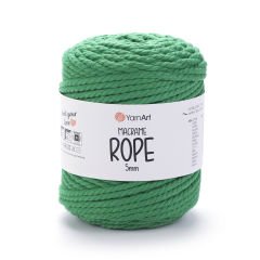 YARNART MACRAME ROPE 5 MM - MACRAME CORD GREEN - 759