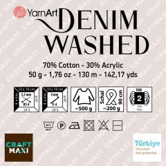 YARNART DENIM WASHED - MELANGE KNITTING YARN RED - 919