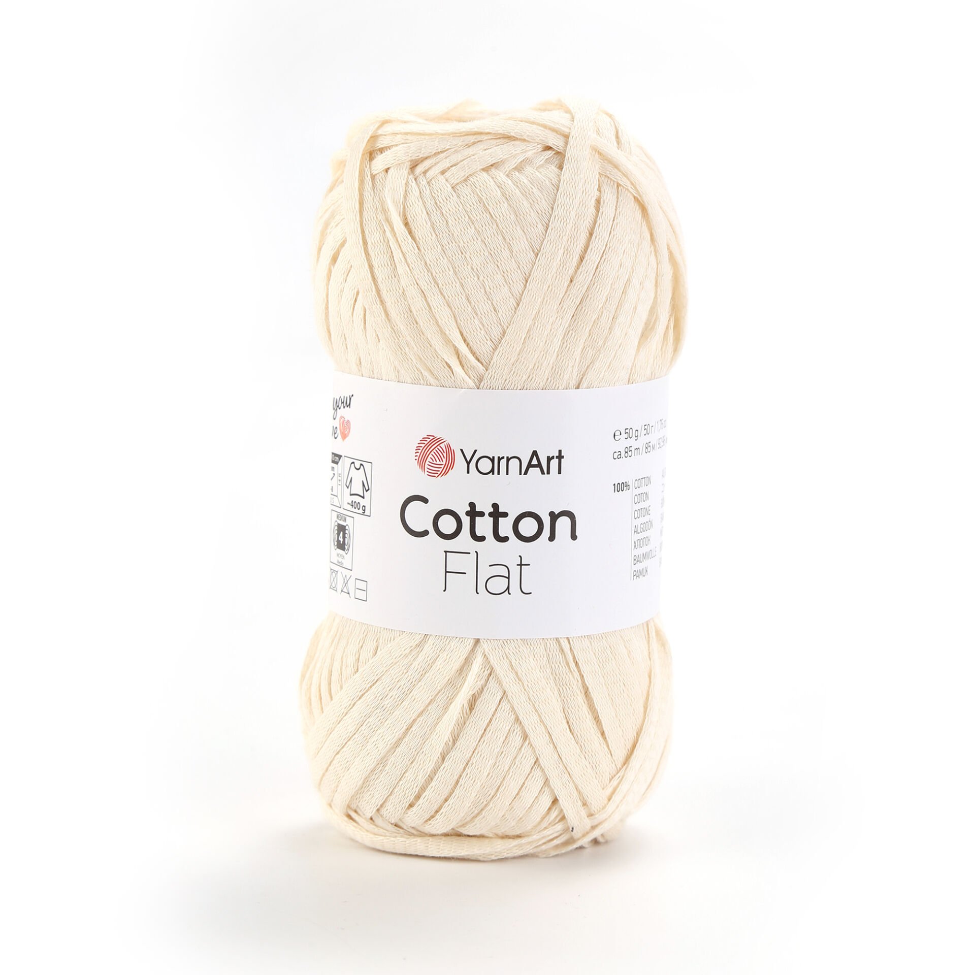 YARNART COTTON FLAT - KNITTING YARN CREAM - 6702