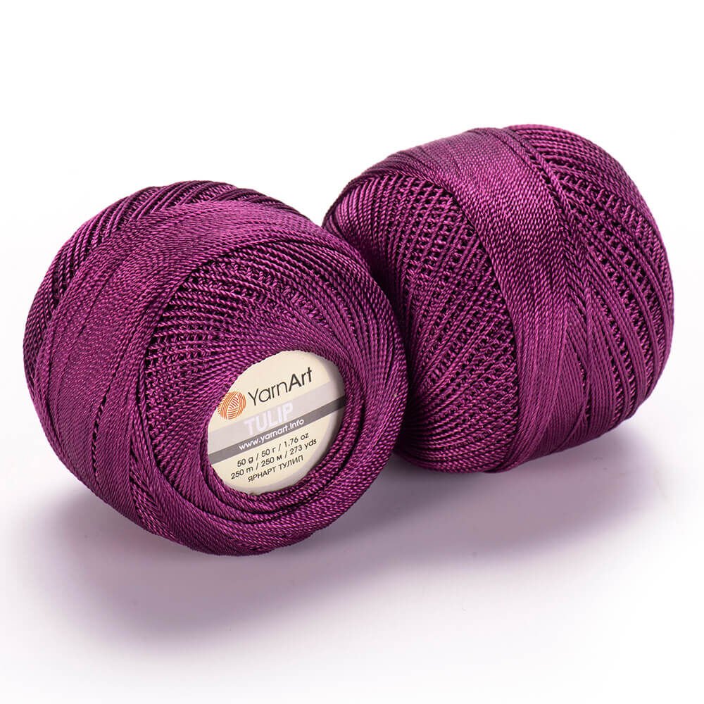 YARNART TULIP - SPARKLY LACE YARN PLUM - 467