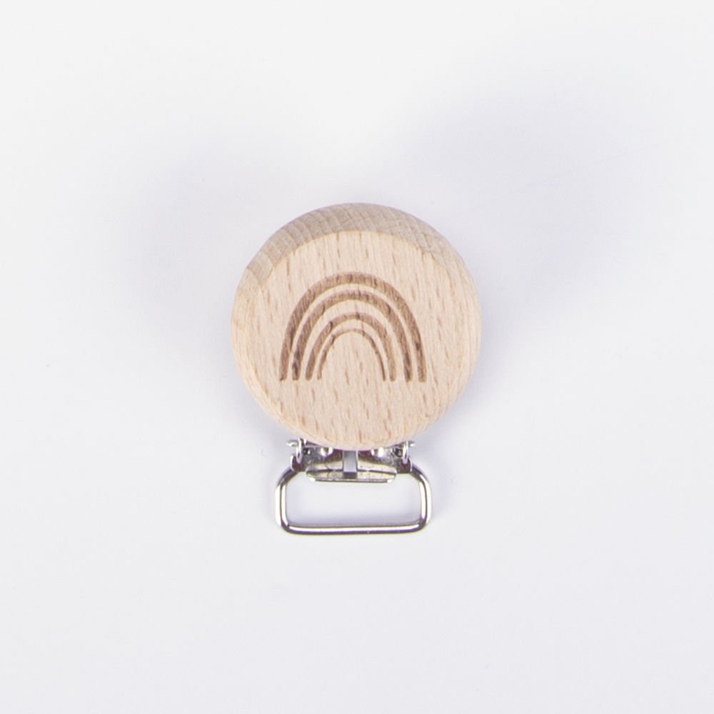 WOODEN PACIFIER CLIP RAINBOW