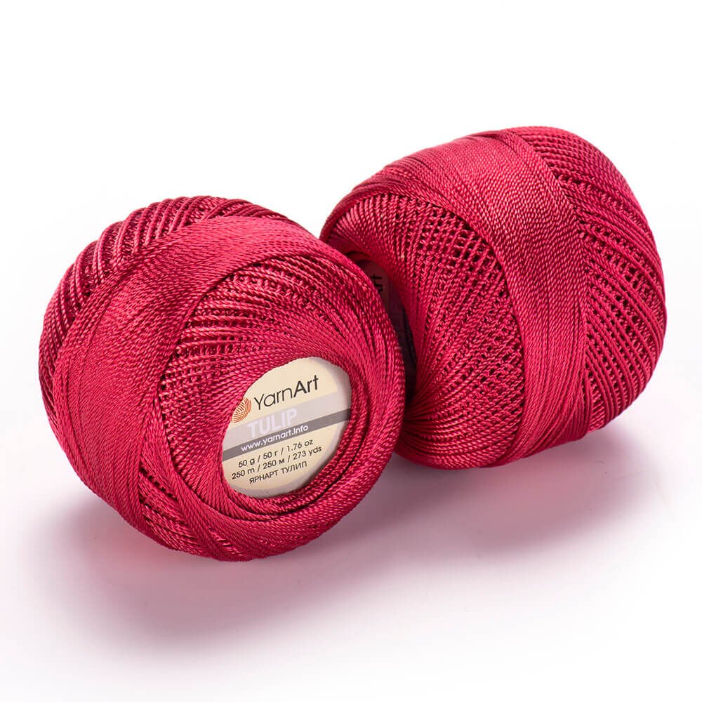 YARNART TULIP - SPARKLY LACE YARN DARK PINK - 468