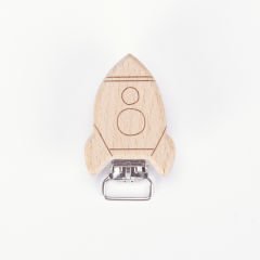 WOODEN PACIFIER CLIP ROCKET