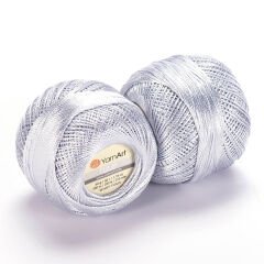 YARNART TULIP - SPARKLY LACE YARN LIGHT GREY - 475