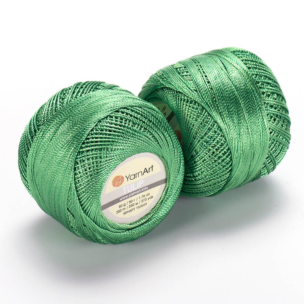 YARNART TULIP - SPARKLY LACE YARN GREEN - 481