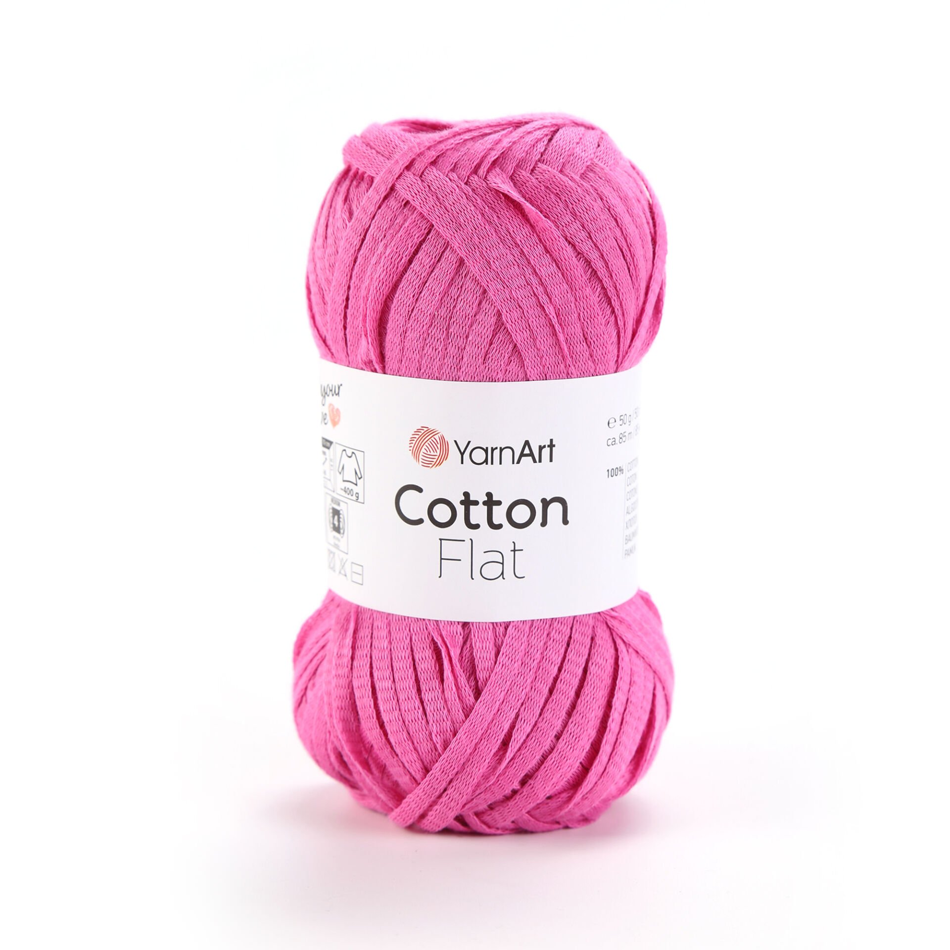 YARNART COTTON FLAT - KNITTING YARN PINK - 6711
