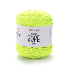 YARNART MACRAME ROPE 5 MM - MACRAME CORD NEON YELLOW - 801