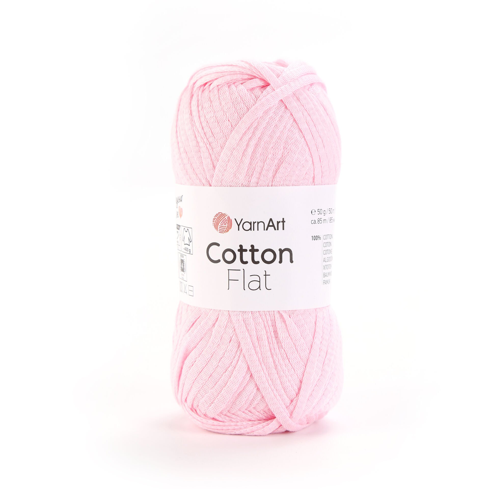 YARNART COTTON FLAT - KNITTING YARN PINK - 6715