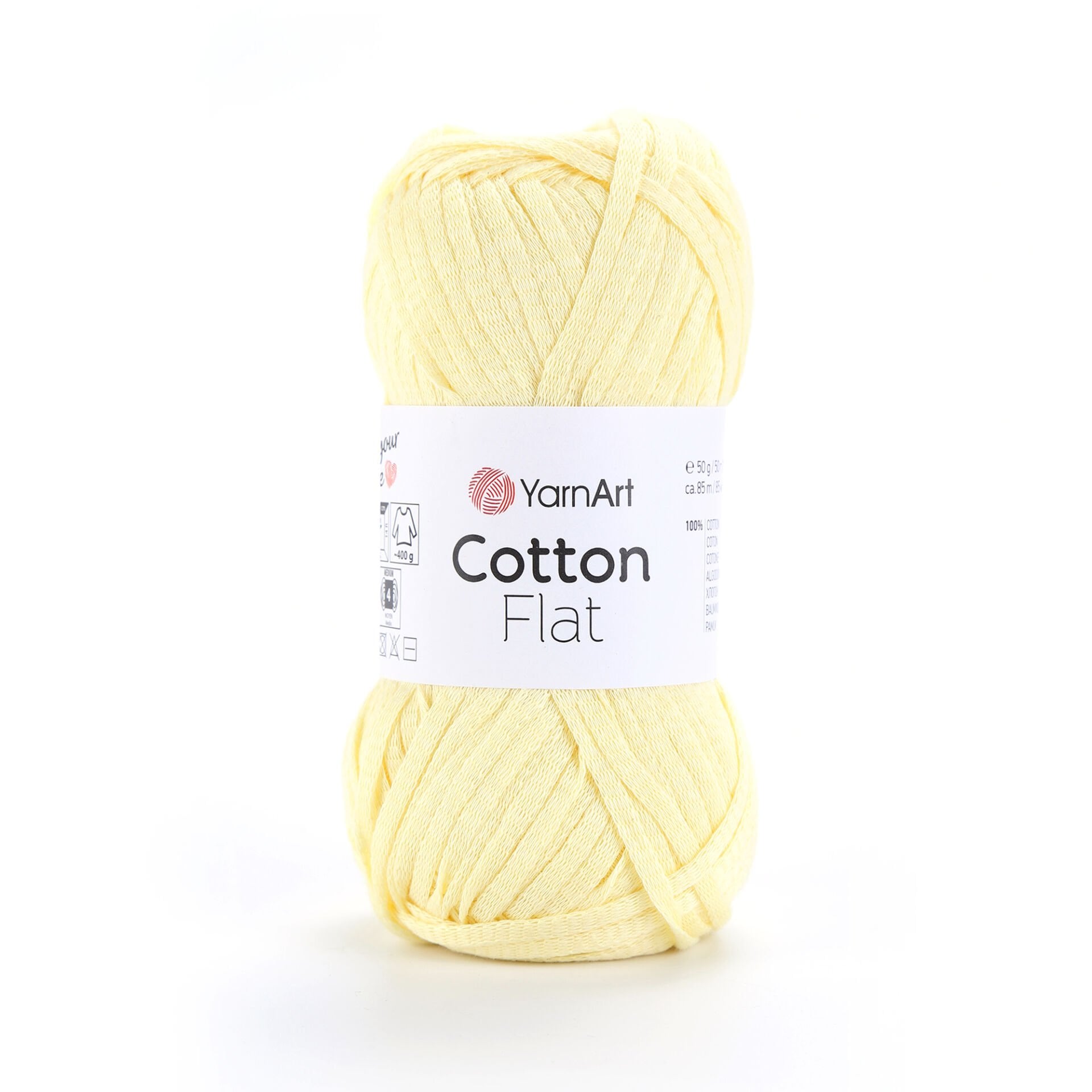 YARNART COTTON FLAT - KNITTING YARN YELLOW - 6717