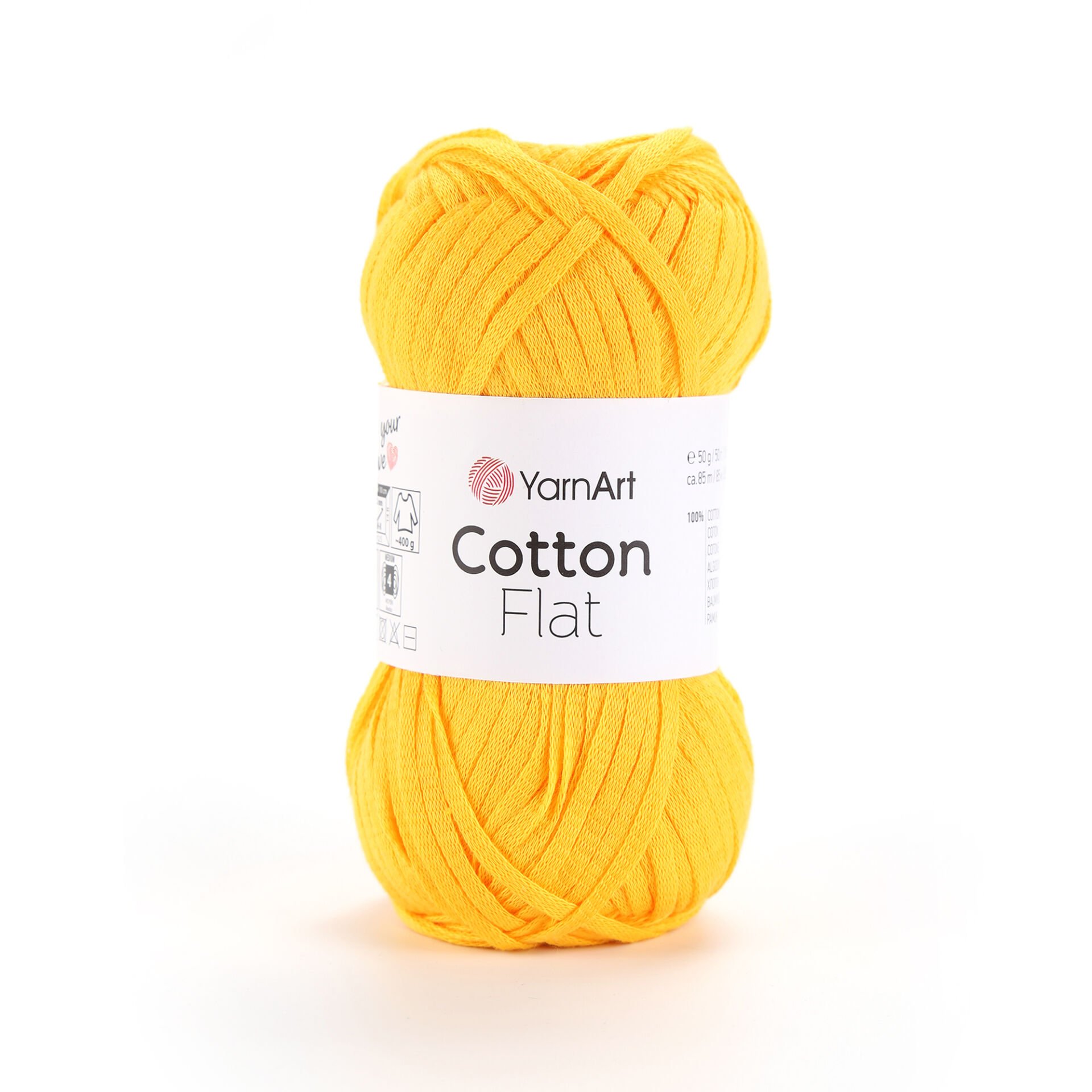 YARNART COTTON FLAT - KNITTING YARN YELLOW - 6718