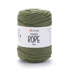 YARNART MACRAME ROPE 5 MM - MACRAME CORD OLIVE GREEN - 787