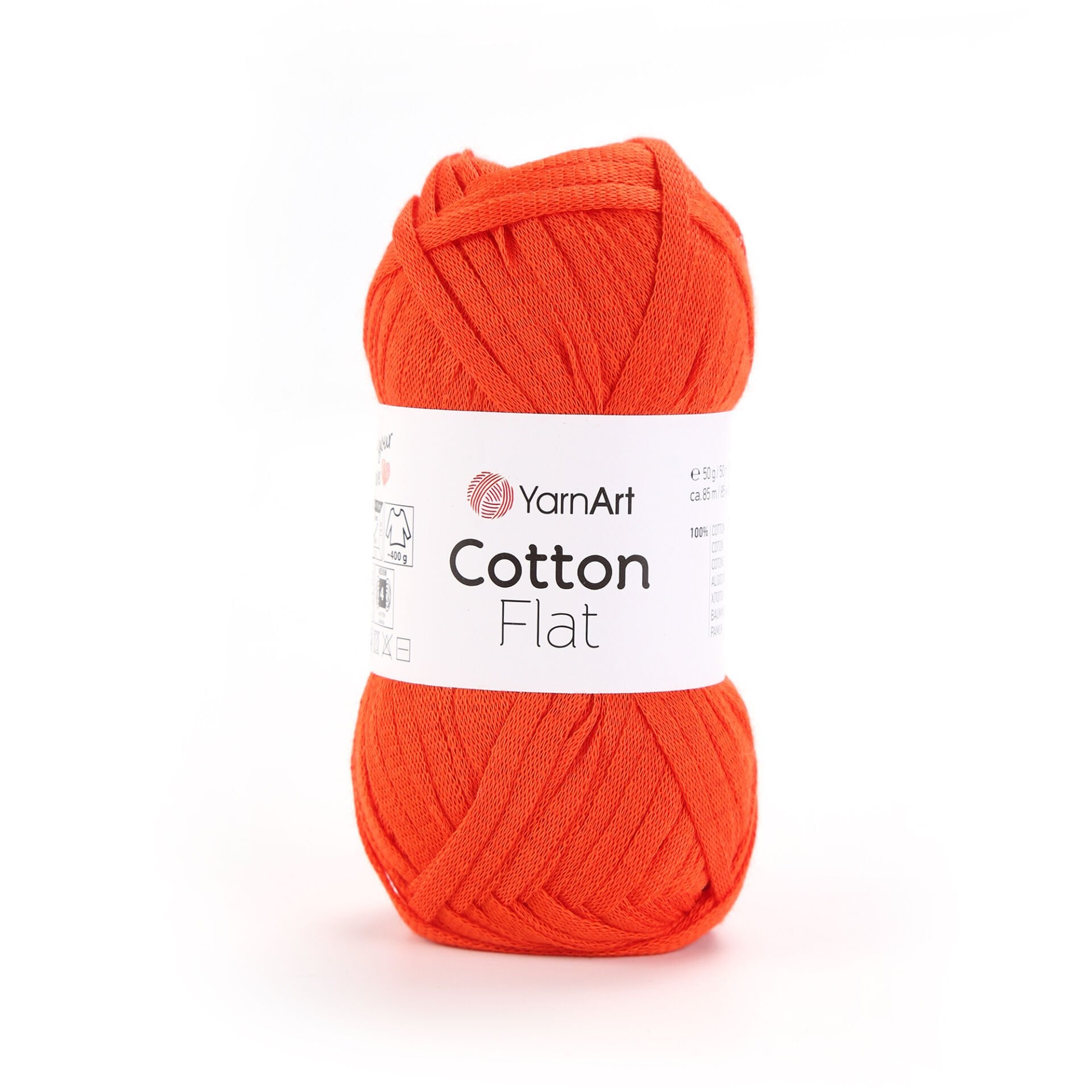 YARNART COTTON FLAT - KNITTING YARN ORANGE - 6721