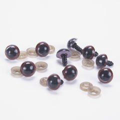 AMIGURUMI BROWN EYES - 5 PAIRS 14 MM
