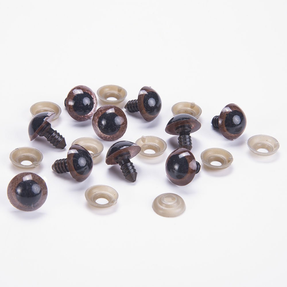 AMIGURUMI BROWN EYES - 5 PAIRS 16 MM